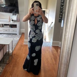 Jovani Formal gown. Size 00. Navy blue with iridescent rhinestones.